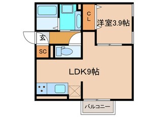 スカイコート　Ⅰ－Ｂの物件間取画像